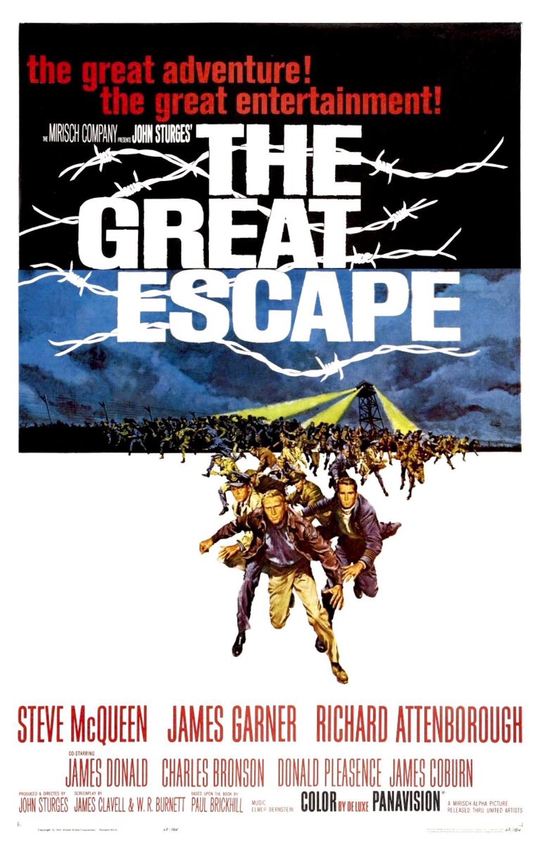 🎬MOVIE HISTORY: 59 years ago today, July 4, 1963 the movie ‘The Great Escape’ opened in US theaters!

#SteveMcQueen #JamesGarner #RichardAttenborough #JamesDonald #CharlesBronson #DonaldPleasence #JamesCoburn #HannesMessemer #DavidMcCallum #GordonJackson #JohnLeyton #AngusLennie