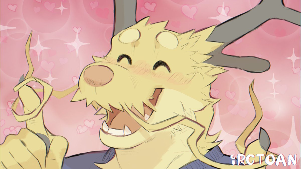 Ecstatic Thunder Dragon, all the attention lately got to his head.  #furry #dragon #LowEffortDragons