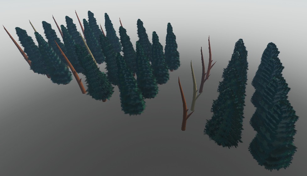 applelapple3's tweet photo. I Made a Pine Tree pack in Roblox Studio use if you want no tree is the same, there's also some bushes and leaves to put on the ground🌲🌲🌲 #RobloxStudio https://t.co/L9ryLYxYPK