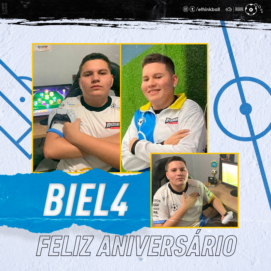 ethinkball's tweet photo. Nosso craque Biel4 faz aniversário! O brabo do FIFA Ultimate Team completa 16 anos hoje! Feliz aniversário, fera! 🎂🥳🎉
#eThinkBall #ThinkBall #eSports #GOREDSKINS #GORED https://t.co/enfRI1YM11