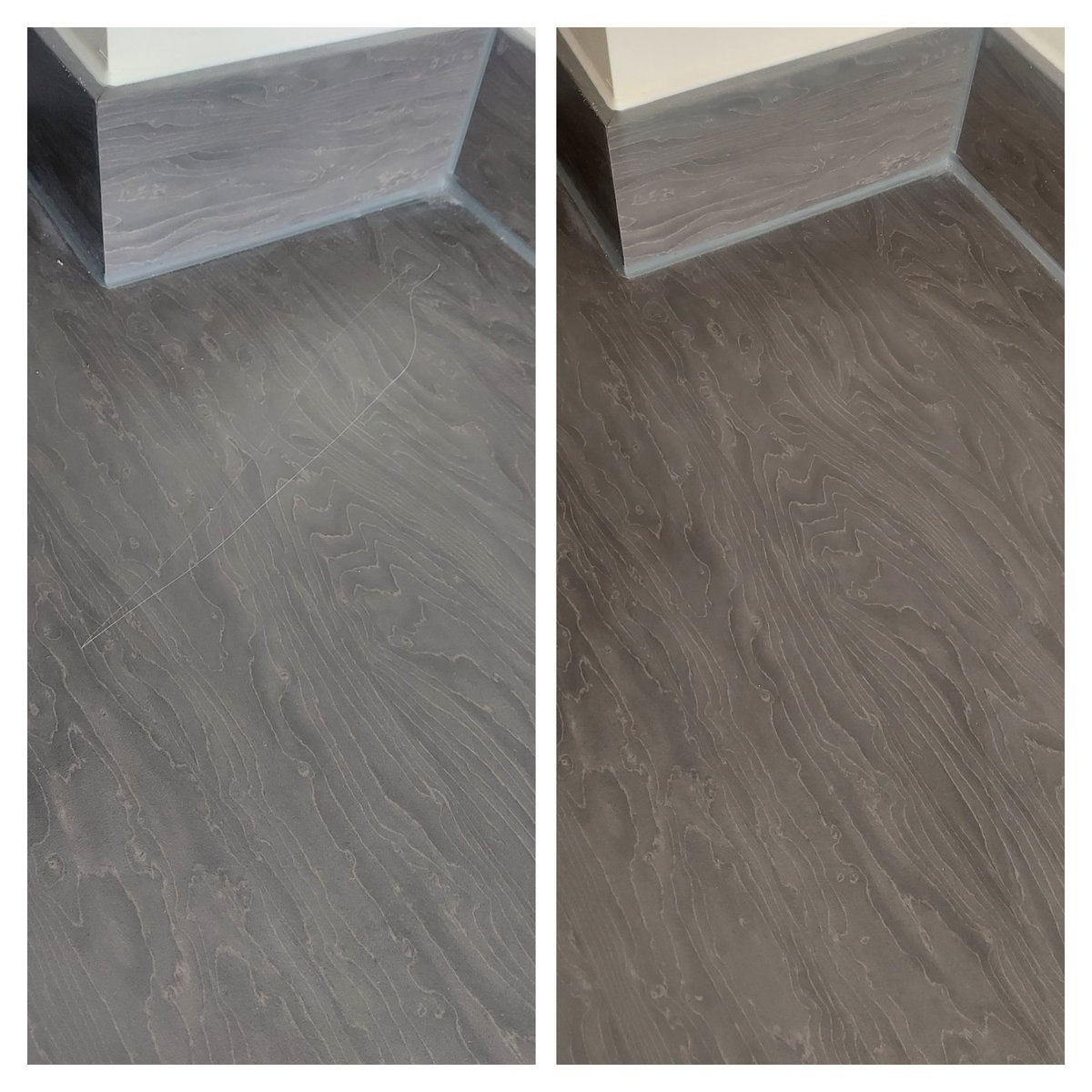 An unsightly scratch was spoiling the look of this kitchen but successfully dealt with this morning