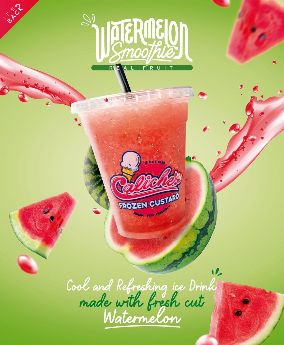 TODAY IS MAGIC WORD MONDAY AT CALICHE’S! 🍉 Buy 1 Watermelon Smoothie Get 1 FREE! 🍉 The Magic word today is FREEDOM! Say the Magic word upon ordering to get this deal. We are open 11AM-10PM #ilovecaliches