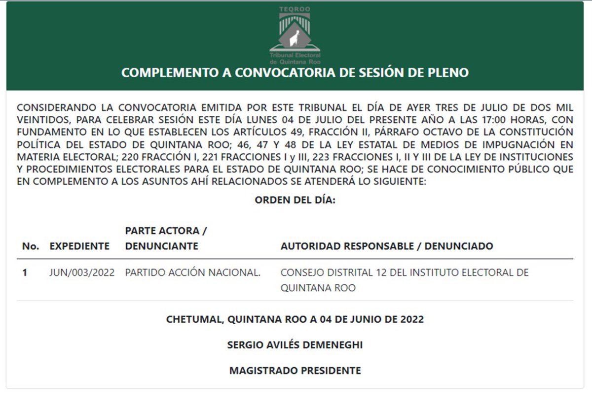 TEQROO_Oficial's tweet image. #AvisoComplementario | El @TEQROO_Oficial atenderá un asunto más en la Sesión de Pleno de #hoy a las 17:00 horas, la cual podrás visualizar en #vivo a través de nuestro Face Live y Canal de YouTube. 

A continuación, el asunto a resolver: bit.ly/3R7u5fU