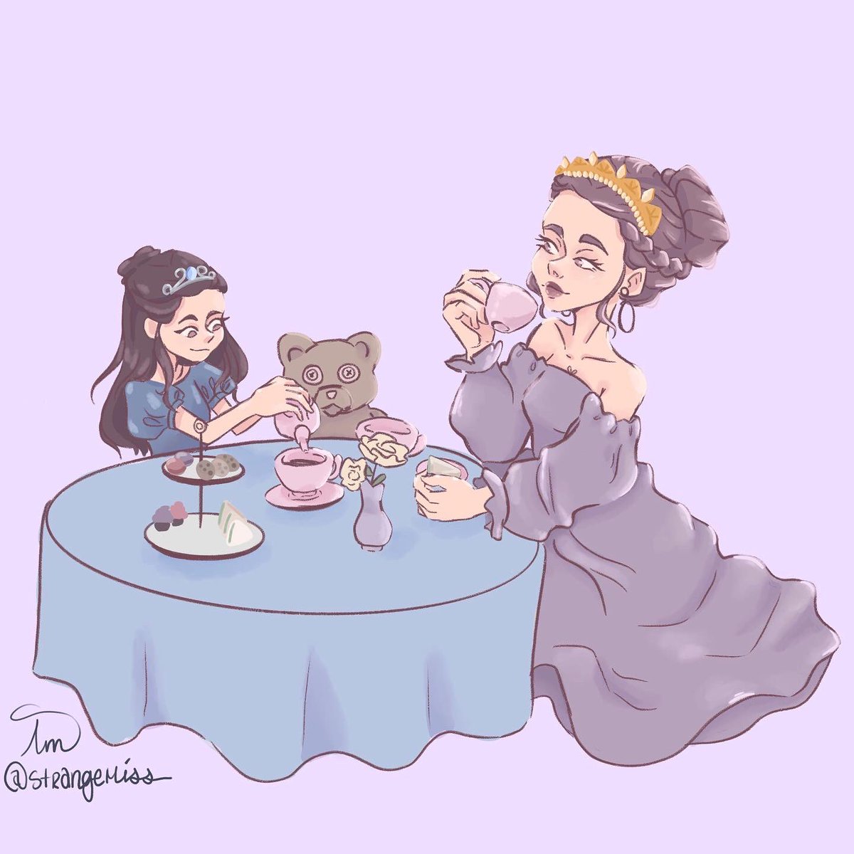 StrangeMiss_'s tweet photo. A #Queen having a #TeaParty with her little #princess ♥️ https://t.co/VsNwWSt0bj