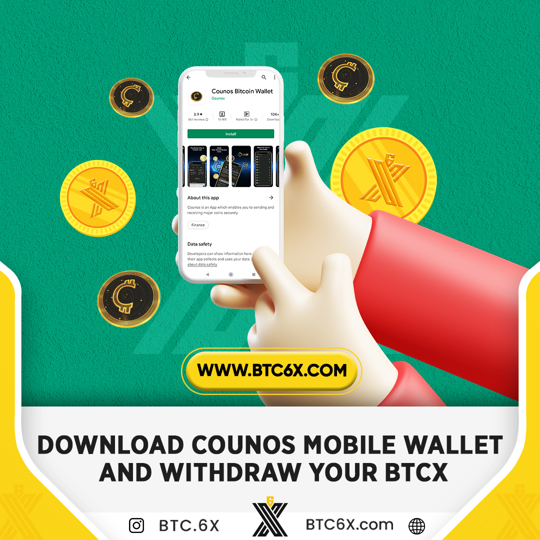 PurcowExchange's tweet photo. DOWNLOAD COUNOS MOBILE WALLET AND WITHDRAW YOUR BTCX.
Counos Mobile Wallet is a #cryptowallet for mobile phones that is provided by the Swiss Blockchain company #CounosPlatform. https://t.co/eqmNRZmLyi