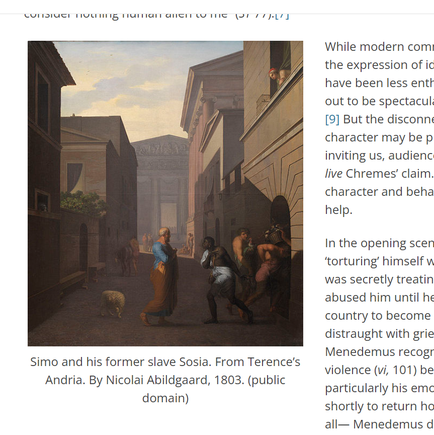 "I am human, I consider nothing human alien to me." 
What did the former North African slave, Terence, mean by these words in his play, 'Self-Tormentor'?

Find out what it meant to be human in Terence's ancient Rome: monitoracism.eu/being-human-in… #MONITOR8