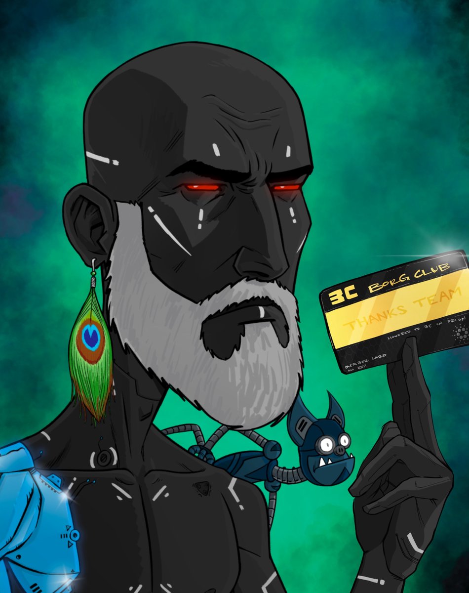 bccallow's tweet photo. I talk a lot about @BorgClubNFT but this level of support needs sharing. As some know, Ive been doing fan art for the project since mint and am an active member. I was floored to hear that the community voted to gift me a Club Card. What a space to call home. An incredible honor https://t.co/7PF5y8pLbA