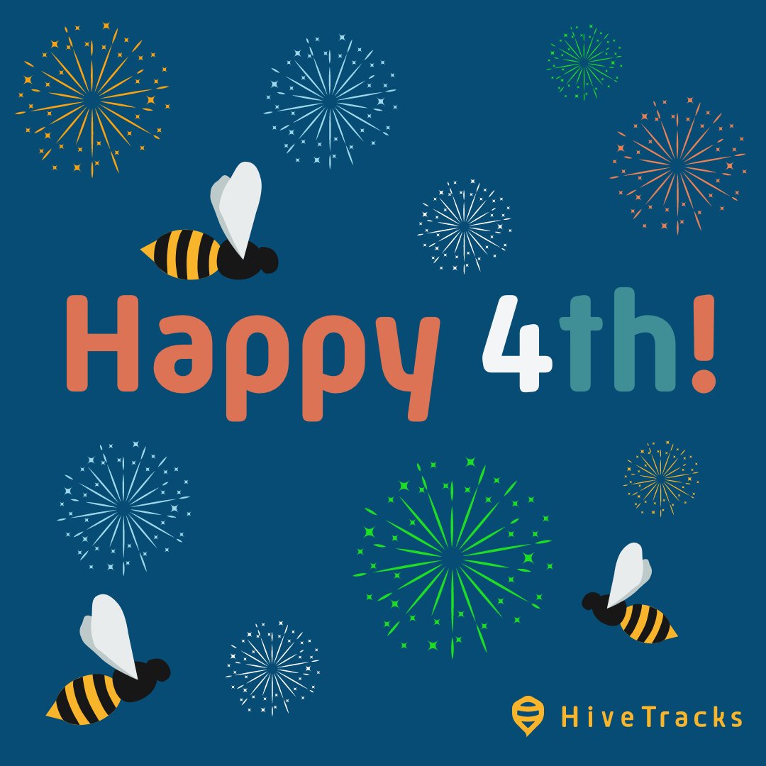 knowyourbees's tweet photo. Hap-bee 4th of July, Companions! π The HiveTracks Team wishes you a sweet holiday and the pursuit of honey! π― #forthofjuly #honeybees #celebration #holiday #fireworks #hivetracks https://t.co/FYv7PBkbIe