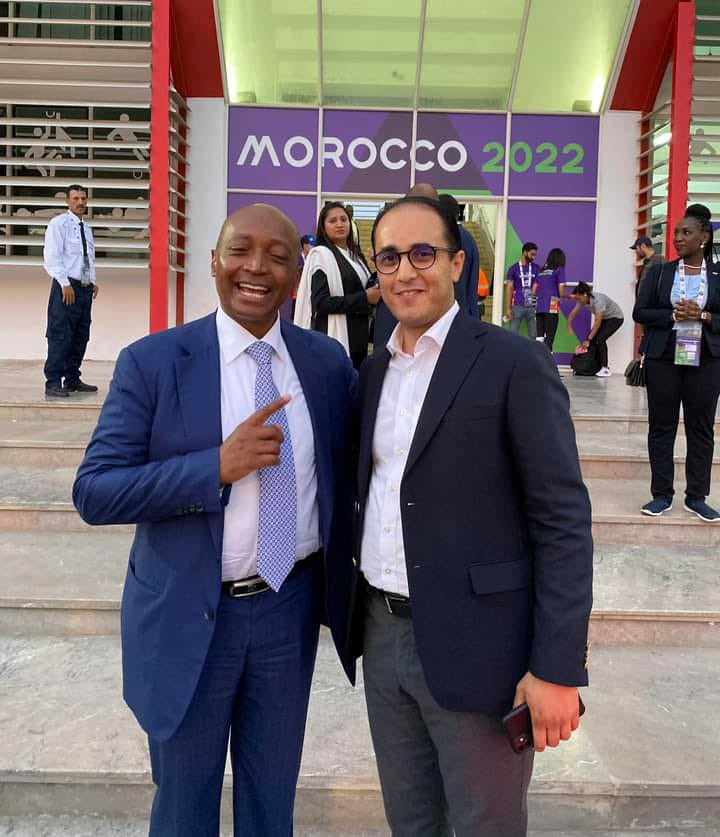 SportingClubCa1's tweet photo. Our president had the honnor to meet the president of the CAF Mr Patrice Motsepe during the game between Nigeria and South Africa in Complexe Sportif Moulay El Hassan
This event was a testimony to the continuing evolution of womens football in morocco 🇲🇦 
#TotalEnergiesWAFCON202 https://t.co/j4mSfD4znX