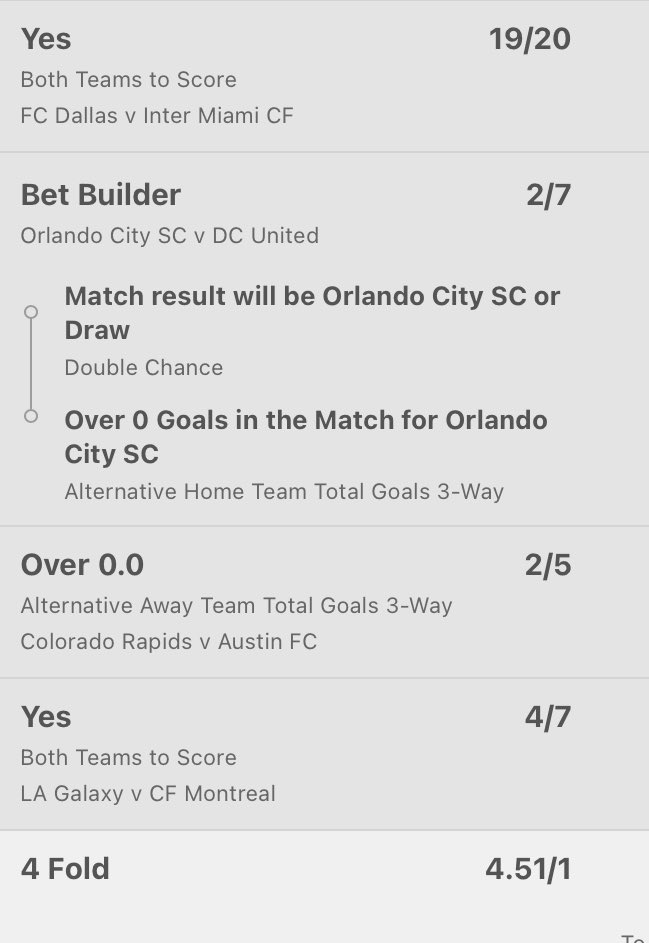 PaulGtips's tweet photo. 🇺🇸⚽️MLS 4-FOLD

🚨Fun stakes here please🚨

#bettingpicks #bettingtips #INPLAY #football #MLS https://t.co/1YaYJtiK6g