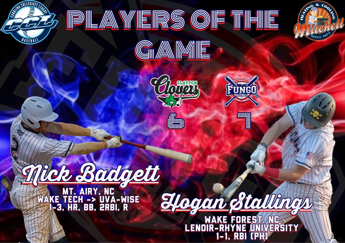 FUNGO wins a hard fought battle over the Clovers,7-6! A <a href="/nickbadgett3/">Nick Badgett</a> 💣 in the 4th and a HUGE PH RBI 1B by <a href="/Hogan_Stallings/">Hogan Stallings</a> in the 9 secures the W! 
Fox 3-5,R
B. Arendt 2-5,R
Newton 2-4,HBP,RBI,3R
Marsh 1-5,3B,2RBI
Dobson 1-4,RBI
Schiff 5IP,W,7H,2BB,5K,2ER
Hanly 2IP,SV,H,2K,ER