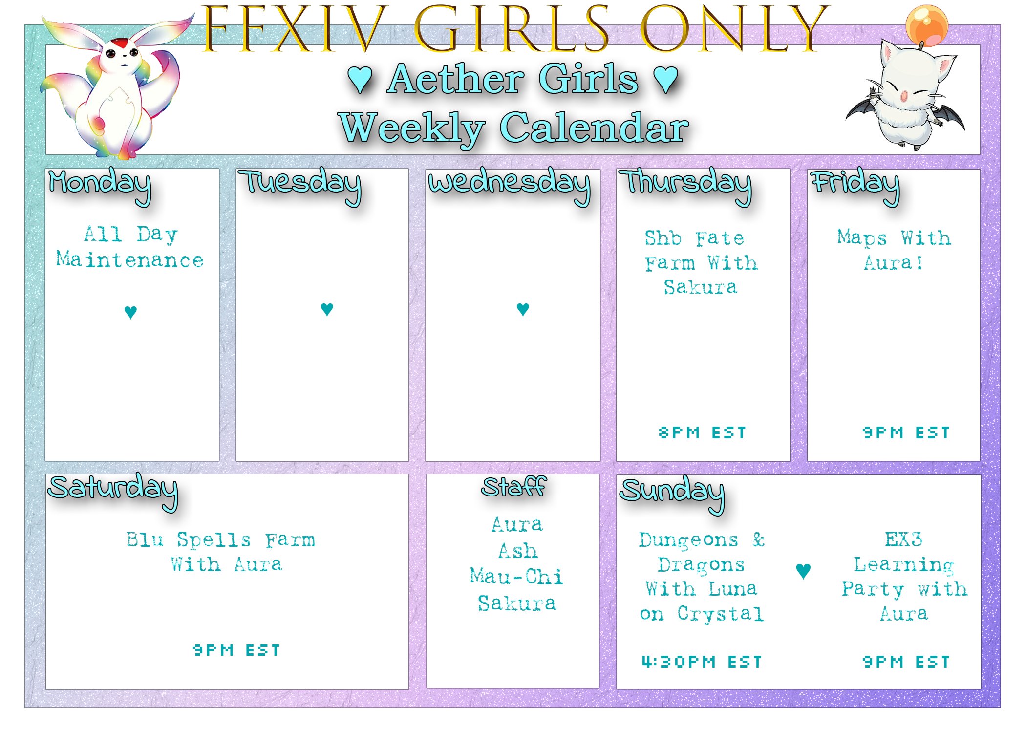 Official FFXIV Girls Only on Twitter "Part 1 of our current calendars