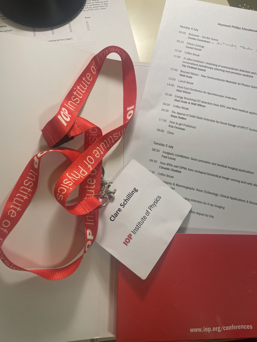 Back to school for me today - institute of physics summer school <a href="/IOPPublishing/">IOP Publishing</a> <a href="/STFC_Matters/">Science and Technology Facilities Council</a> Interesting to hear from those developing the next generation of PET &amp; SPECT detectors and potential medical applications.