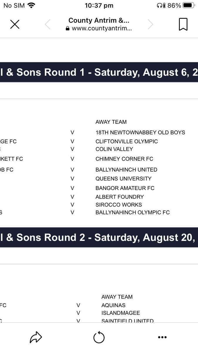 Cliftonville Olympic will be away to Dromara Village in the first round of this seasons Steel and Sons Cup.