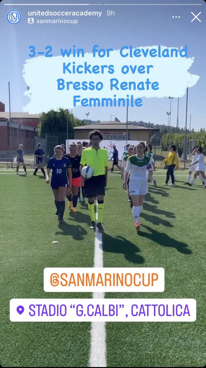 OwenOnTheBoard's tweet photo. My oldest daughter’s club team, the Cleveland Kickers, are 1-0 in San Marino, Italy after a nice opening day win #SanMarinoCup #CKSC https://t.co/Ccn2dTj2dR