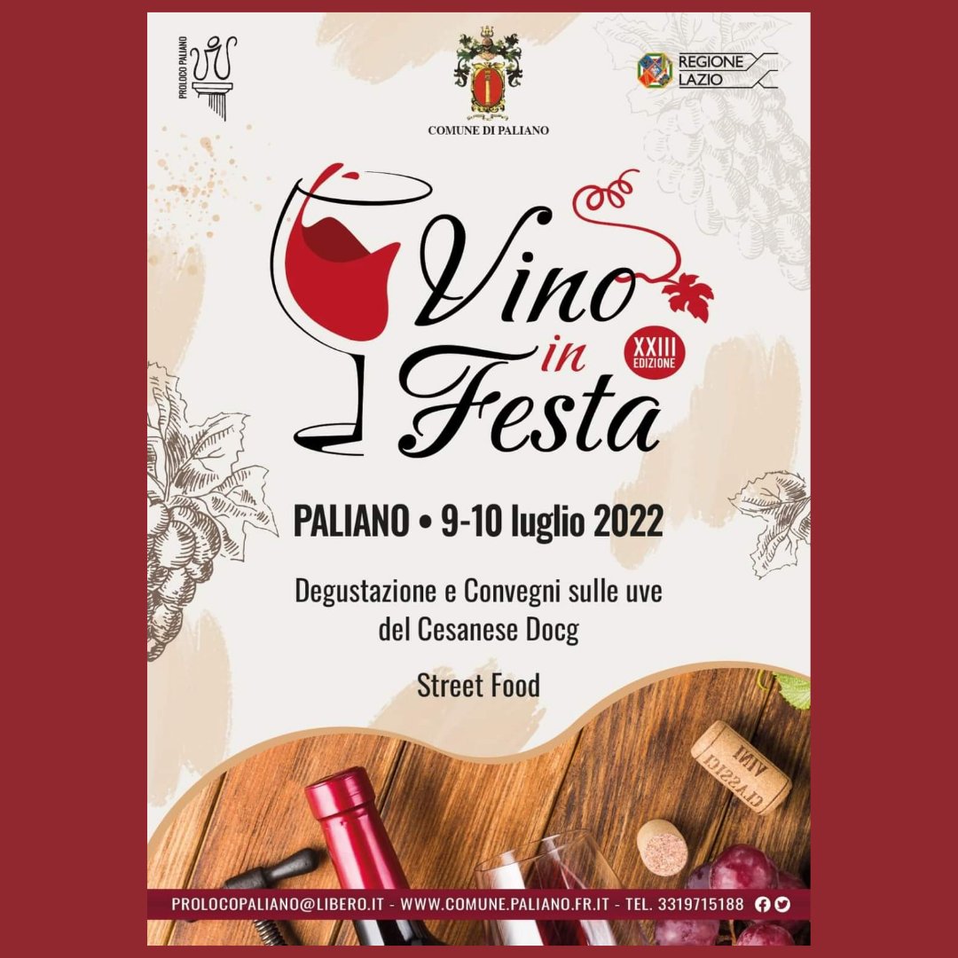 facebook.com/12359380771944…

#vinoinfesta #festa #paliano #stradadelvinocesanese #turismoenogastronomico #streetfood #visitciociaria