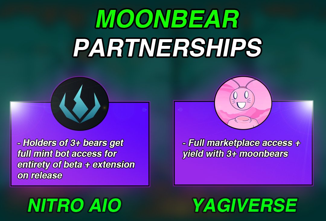 Two new partnerships from insanely stacked projects! 

It just keeps getting better daily. 🔥
@Nitro_AIO <a href="/Yagiverse/">Yagiverse 🛸</a> 🤝

Lets build a behemoth together!