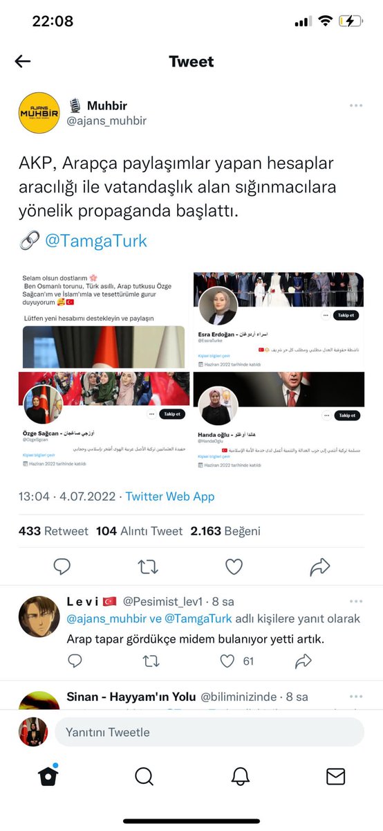 aysekesir's tweet photo. AK Parti teşkilat mensuplarının hesapları üzerinden sahte profil oluşturanlar, ırkçılığı körükleyerek neyin peşindeler acaba?

Yapanlar ve yayanlar aynı merkezin kuklaları...

Yalancı ve müfterileri lütfen spam olarak bildirin. https://t.co/sCbwg2awGE