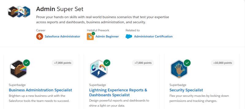 One more step completed with Security Specialist SuperBadge! Admin Super Set done!!! ✅
<a href="/salesforce/">Salesforce</a> <a href="/SalesforceAdmns/">Salesforce Admins</a> 

#salesforce  #trailhead #awesomeadmins #superbadge #adminsuperset