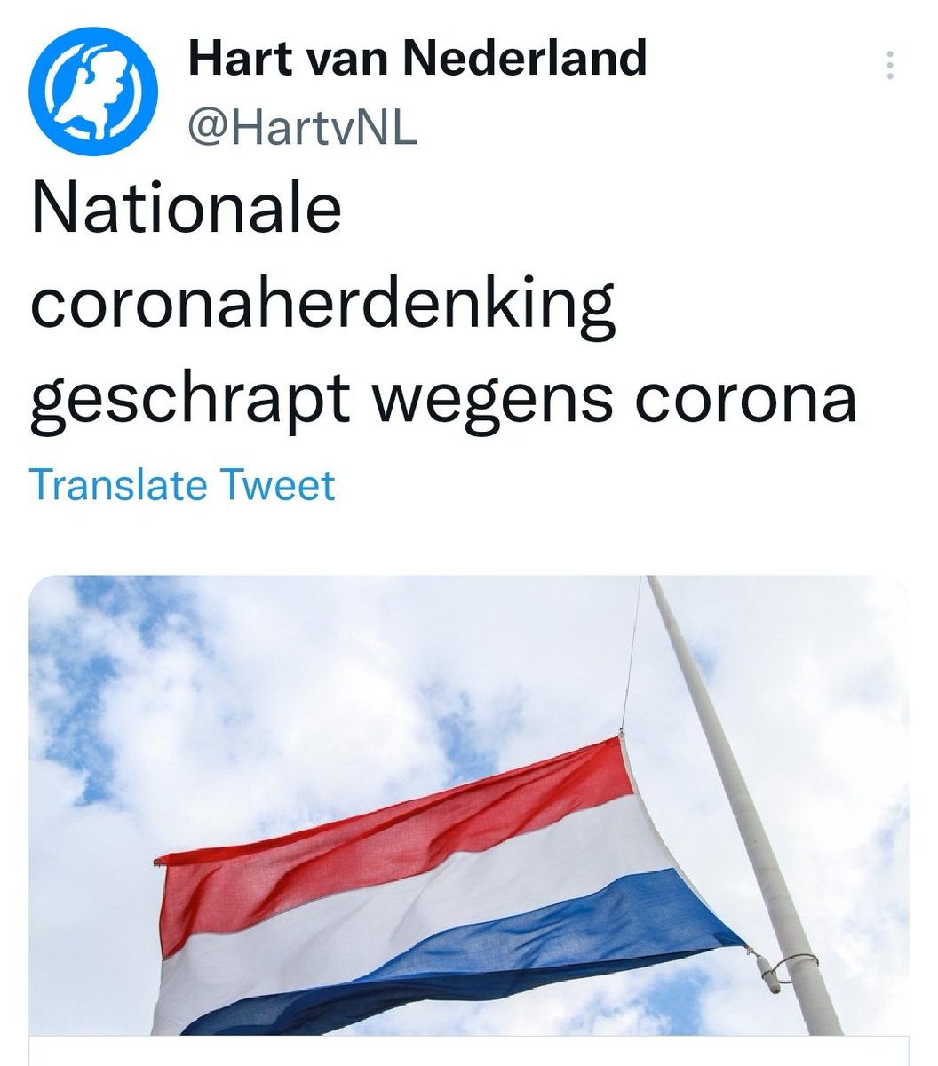 The planned Dutch National Covid Commemoration is cancelled because of *checks notes* too much Covid.