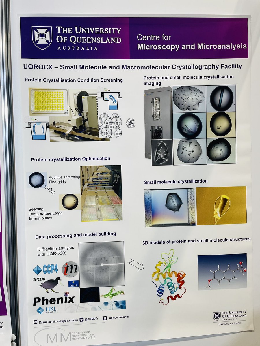 KasunAthu's tweet image. Having a great time at #RACI2022 talking to researchers how we @CMMUQ1 can help their crystallisation and crystallography projects, including new addition of #MicroED #3DED, @movingwhat , @XUEY85 , @JackKClegg