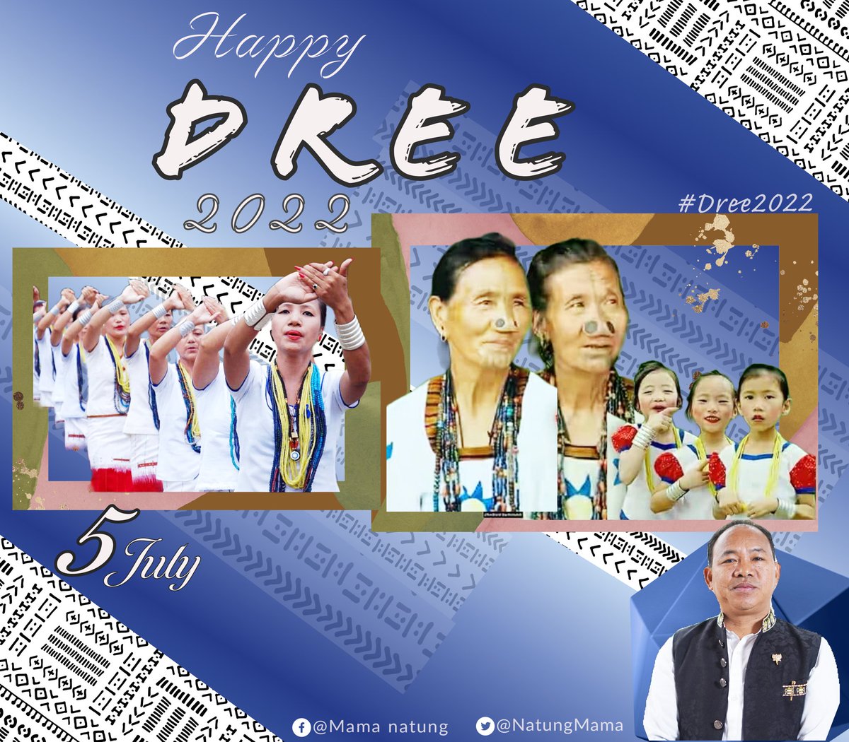 NatungMama's tweet image. Warm greetings to #Apatani brothers &amp;amp; sisters of #ArunachalPradesh on the auspicious occasion of #Dree festival. May almighty 𝗧𝗮𝗺𝘂, 𝗛𝗮𝗿𝗻𝗶𝗮𝗻𝗴, 𝗠𝗲𝘁𝗶𝗶 &amp;amp; 𝗗𝗮𝗻𝘆𝗶 bring bumper harvest, peace &amp;amp; prosperity for all of us. #HappyDree2022 !
