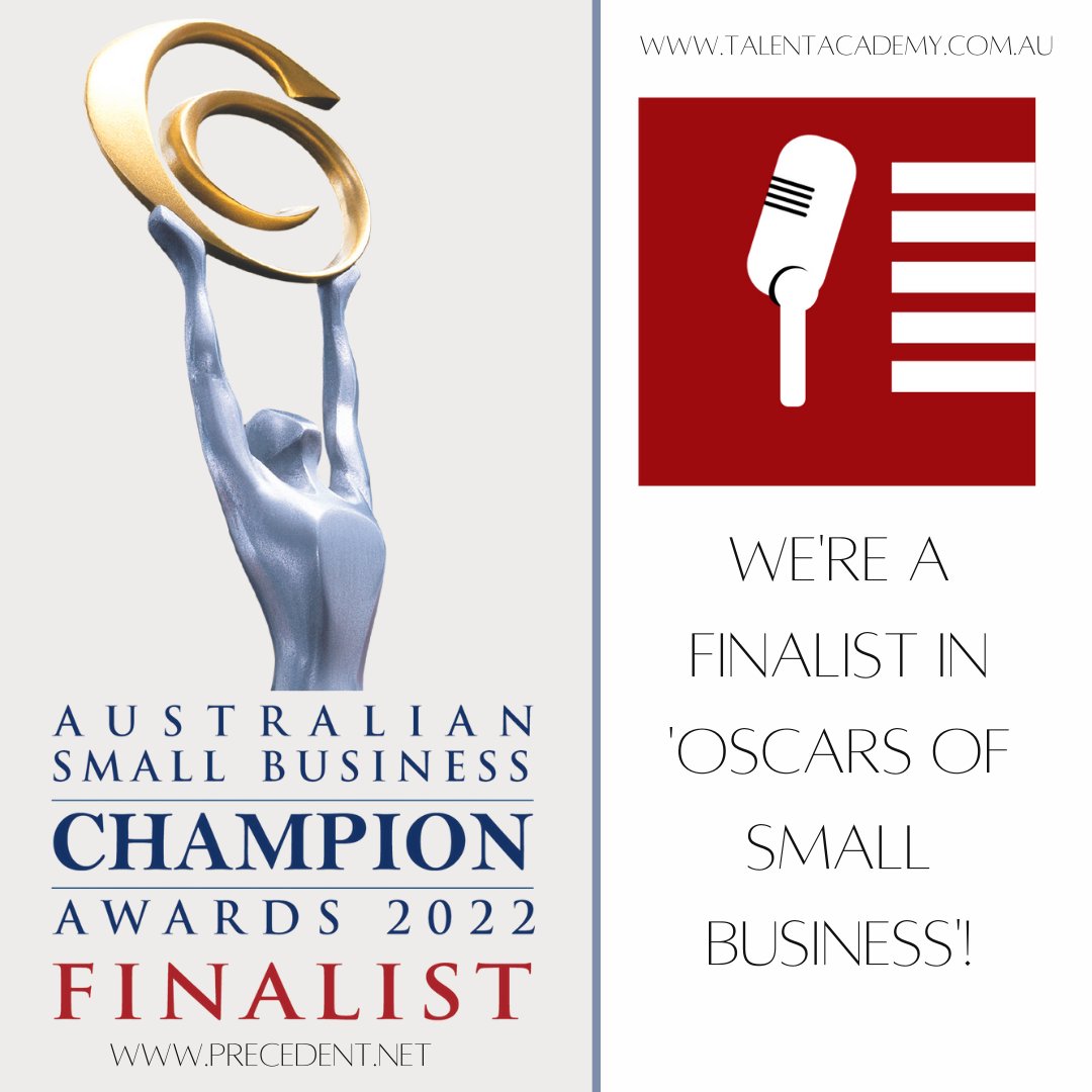 We are extremely grateful to be selected as a finalist amongst over 3,500 nominations in this year's Australia Small Business Champion Awards. Thank you to our amazing team and network for supporting us as we grow.

#TalentAcademy #Precedent #SupportLocal #SmallBusiness #Finalist