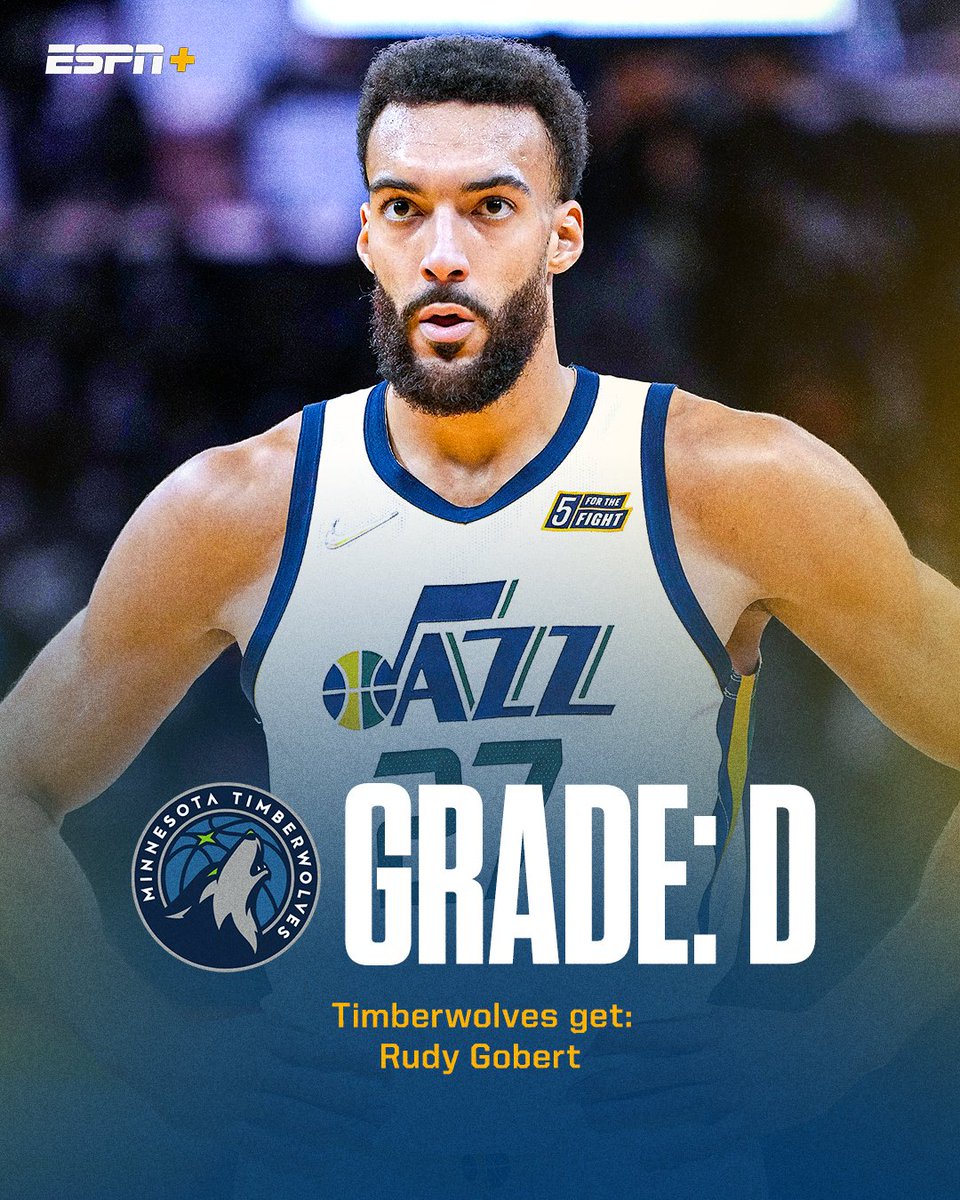 ESPNNBA's tweet photo. Who won the Rudy Gobert trade? 🤔

Full trade analysis on @ESPNPlus ➡️ https://t.co/icUJXmfanL https://t.co/GcBJ7TgbCM