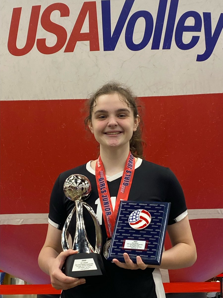 Let’s Go! 2022’s Madison Shroba is named to the USA All Tournament team to close out an incredible run! Shroba and team finished 2nd in the USAV National Tournament! #RaiderPride @madison_shroba