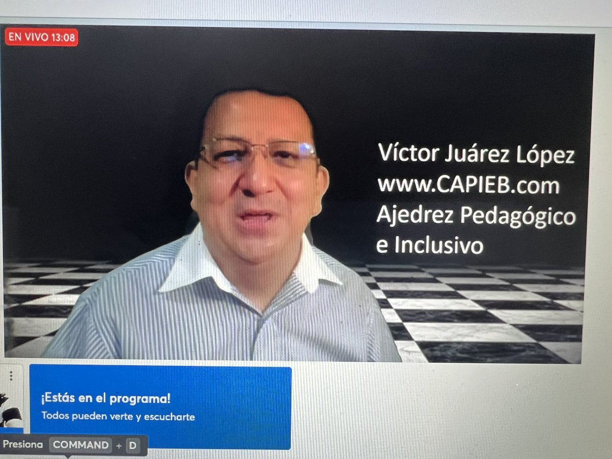 ¡Estamos en vivo! 
Los invitamos a escuchar la entrevista:  “El ajedrez ♟ como herramienta pedagógica”.
Con el maestro Víctor Juárez López 
facebook.com/somosnormalist…
Regálanos un like y un comentario. Te esperamos. <a href="/MarchaChavez/">Mario Chávez-Campos</a> <a href="/ConcheirLuciano/">Luciano Concheiro</a> <a href="/vicmailer/">Víctor Juárez López</a>