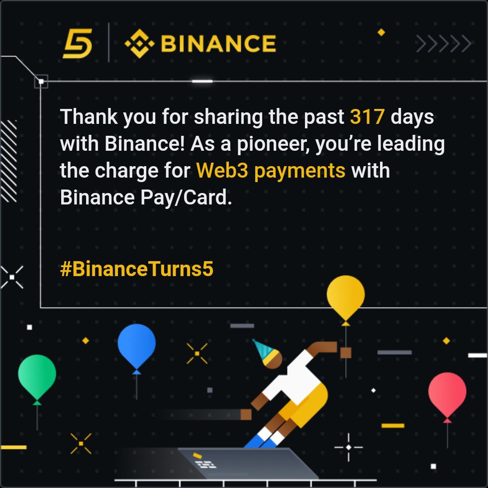 Bientôt 1ans dans la #BinanceSphere  #BinanceTurns5