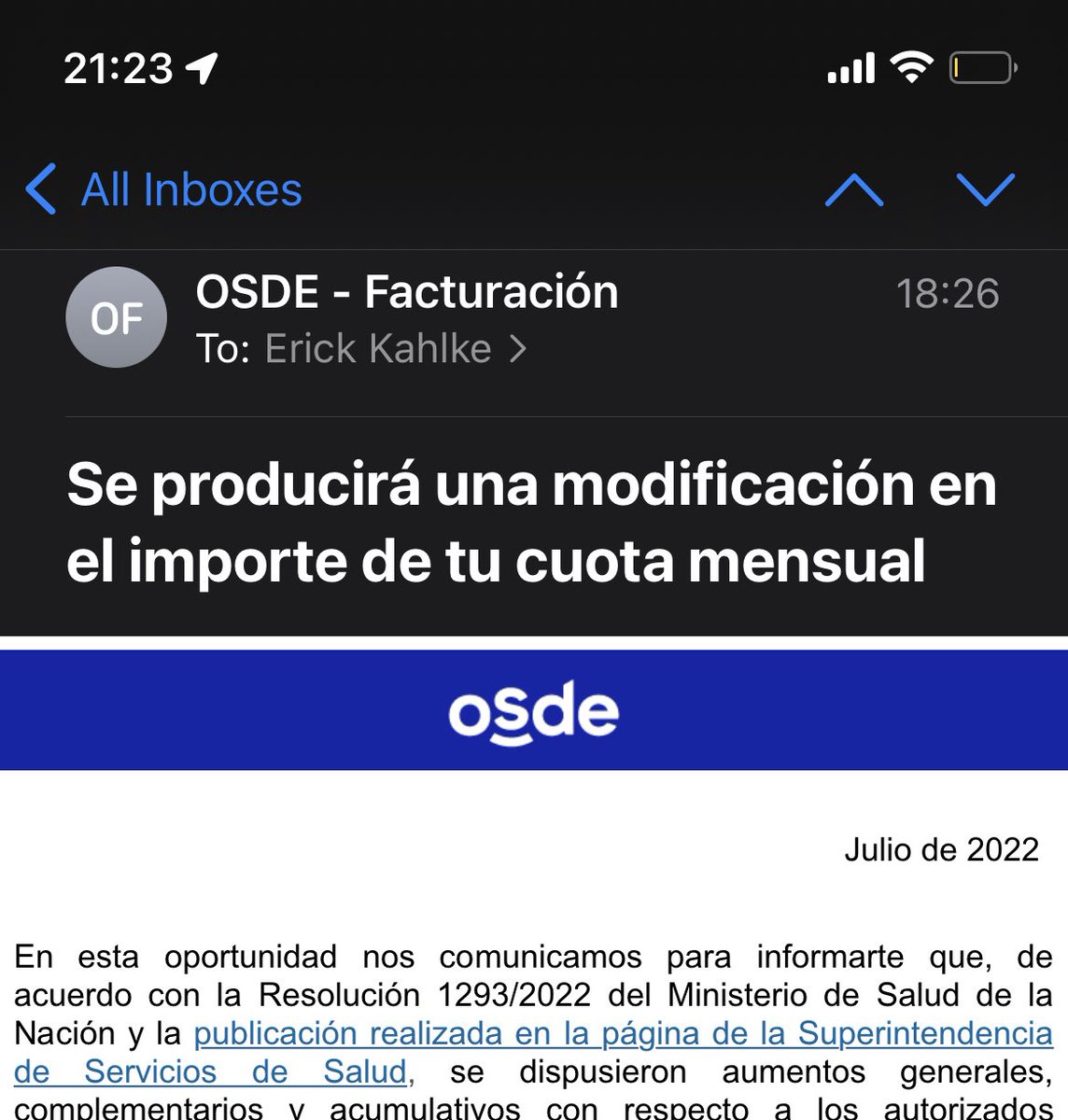 erickkahlke's tweet photo. No es un aumento, es una modificación al importe de la cuota mensual 🙄 https://t.co/mgNNfTp7nS