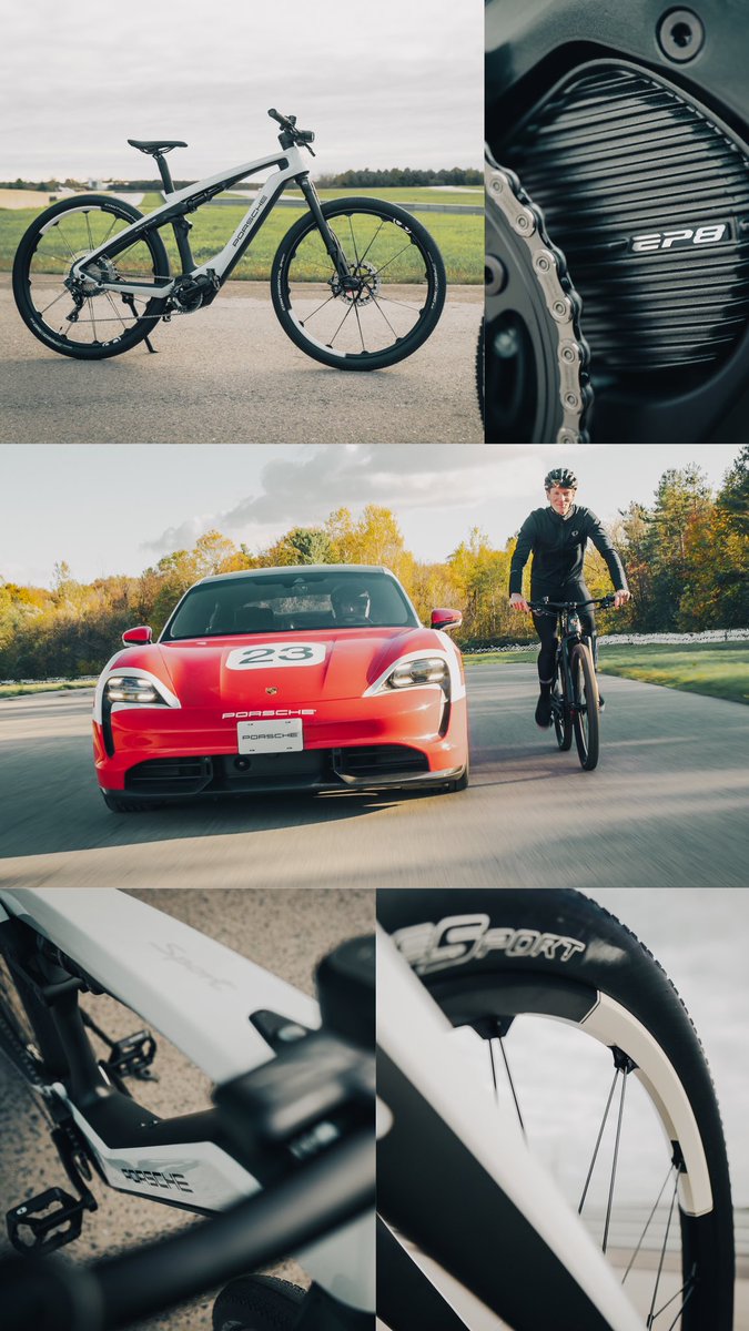 Trading places. Celebrated race car driver <a href="/ZRobichon/">Zacharie Robichon</a> and cross-country mountain bike champion <a href="/emilybatty/">Emily Batty</a> swap seats to test the electric Porsche Taycan and Porsche Bike Cross. Read the full story in our latest issue of Autostrada, available across North America. <a href="/PorscheCanada/">Porsche Canada</a>