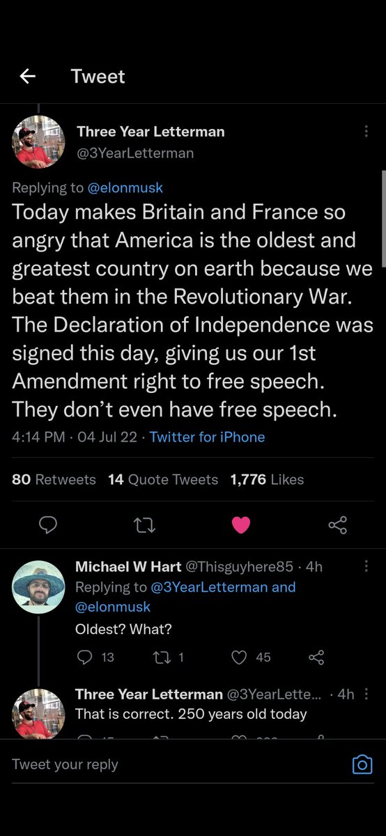 the_co_founder's tweet photo. @3YearLetterman @elonmusk Seemed fitting to screenshot the amount of likes on this patriotic day! @3YearLetterman https://t.co/qV7pHbIMHA
