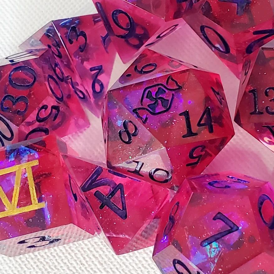 CritCandyDice's tweet photo. Hello! I make custom and handmade #dice sets and accessories in a variety of designs, colors, and themes. 
Shop: https://t.co/dasQVf882V
Insta: https://t.co/OLV1FfsZyo
ArtTwitter: @lesathoart https://t.co/yc6ykrH6wM