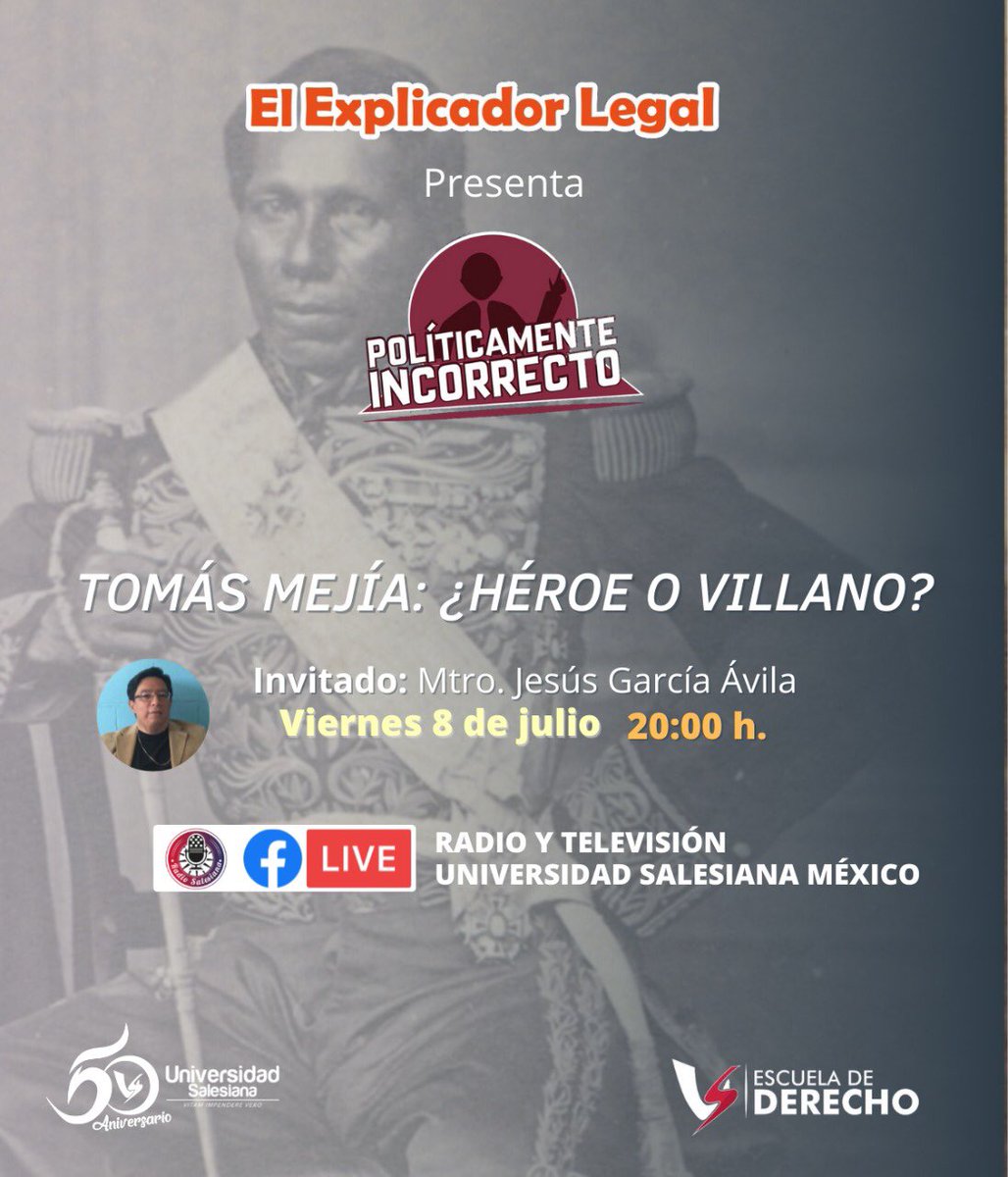 ArcanoHistoria's tweet photo. Tengo el honor de hablar de Tomás Mejía el próximo viernes. Ojalá y puedan acompañarme en el live que será transmitido en la página de Facebook de la Universidad Saleciana. https://t.co/KQXCKbNEcm