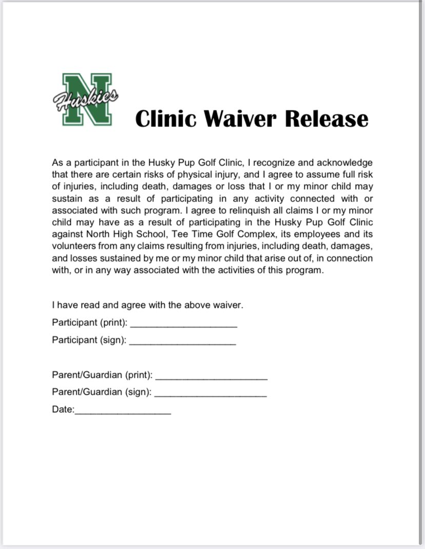 NorthGirlsGolf's tweet image. The Lady Huskies are hosting their first Husky Pup Golf Clinic! 

More info and how to sign up below! 

Thank you for supporting the North Women’s Golf Program, and for helping to grow the game of golf in Southwestern Indiana! ⛳️