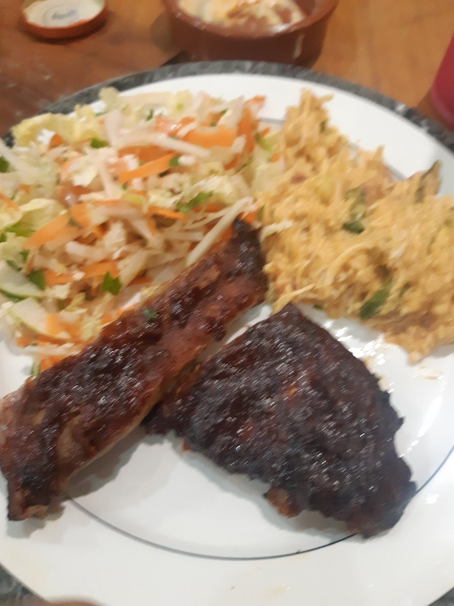 fishiintheC's tweet photo. Ribs, enchiladas rojas, and and alternative American #FlagCake for #4thOfJuly 

To be clear, it's leftover green buttercream not smashed avos... https://t.co/9Ew5gMxb9W
