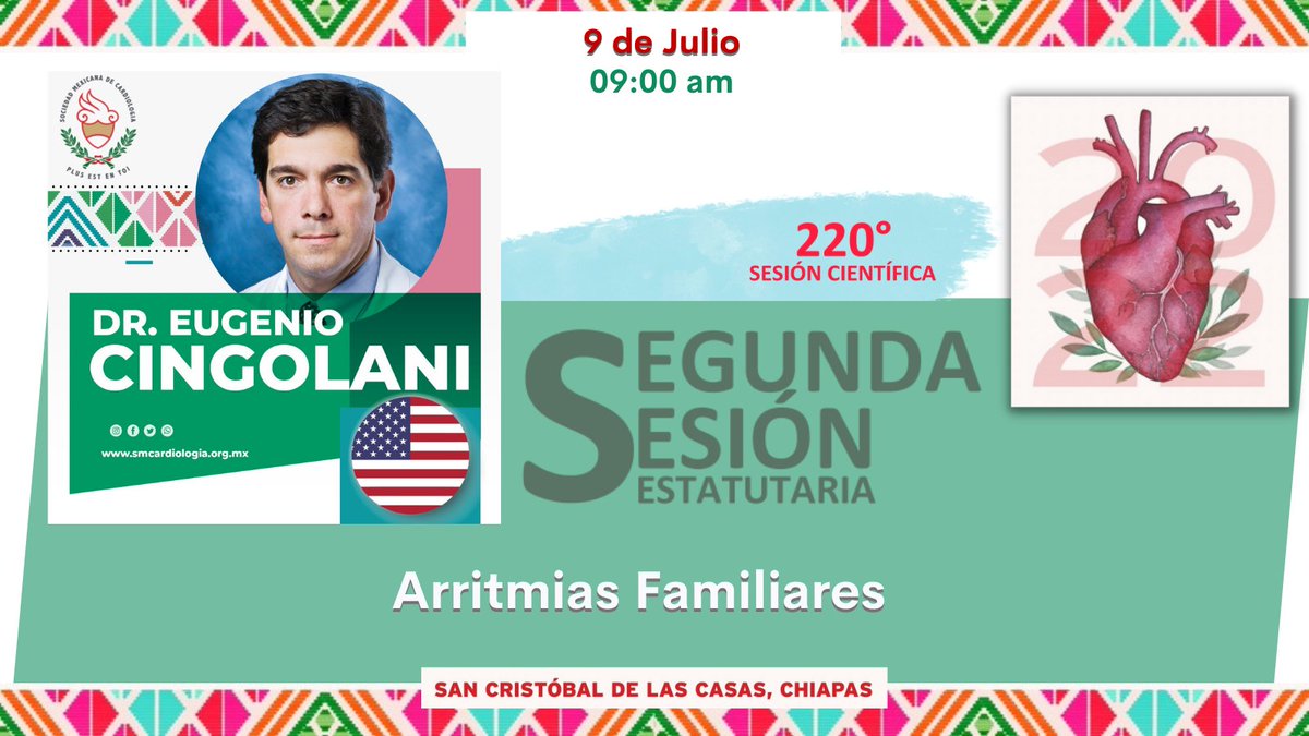 smexcardiologia's tweet photo. El Dr. Eugenio Cingolani @EugenioCingolan Hablará sobre: "Arritmias Familiares"
#SMC #cardiolife #cardiologia #enfermeria #SoMeCa #INC #presidenciasmc #2SESMC #2SE #SanCristobalDeLasCasas #Chiapas #soySMC
Regístrate aquí: 👇
https://t.co/zRNwxAVV4w https://t.co/QgO27go5Jy