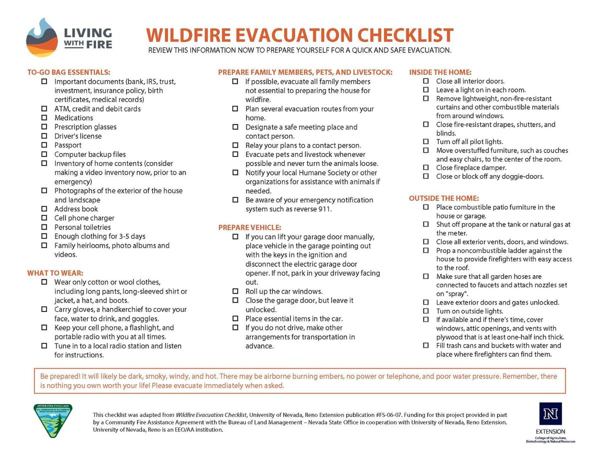 sueblueswilson's tweet photo. #ElectraFire2022
Here is the best evacuation checklist I have seen: https://t.co/FGKGEO5qLk