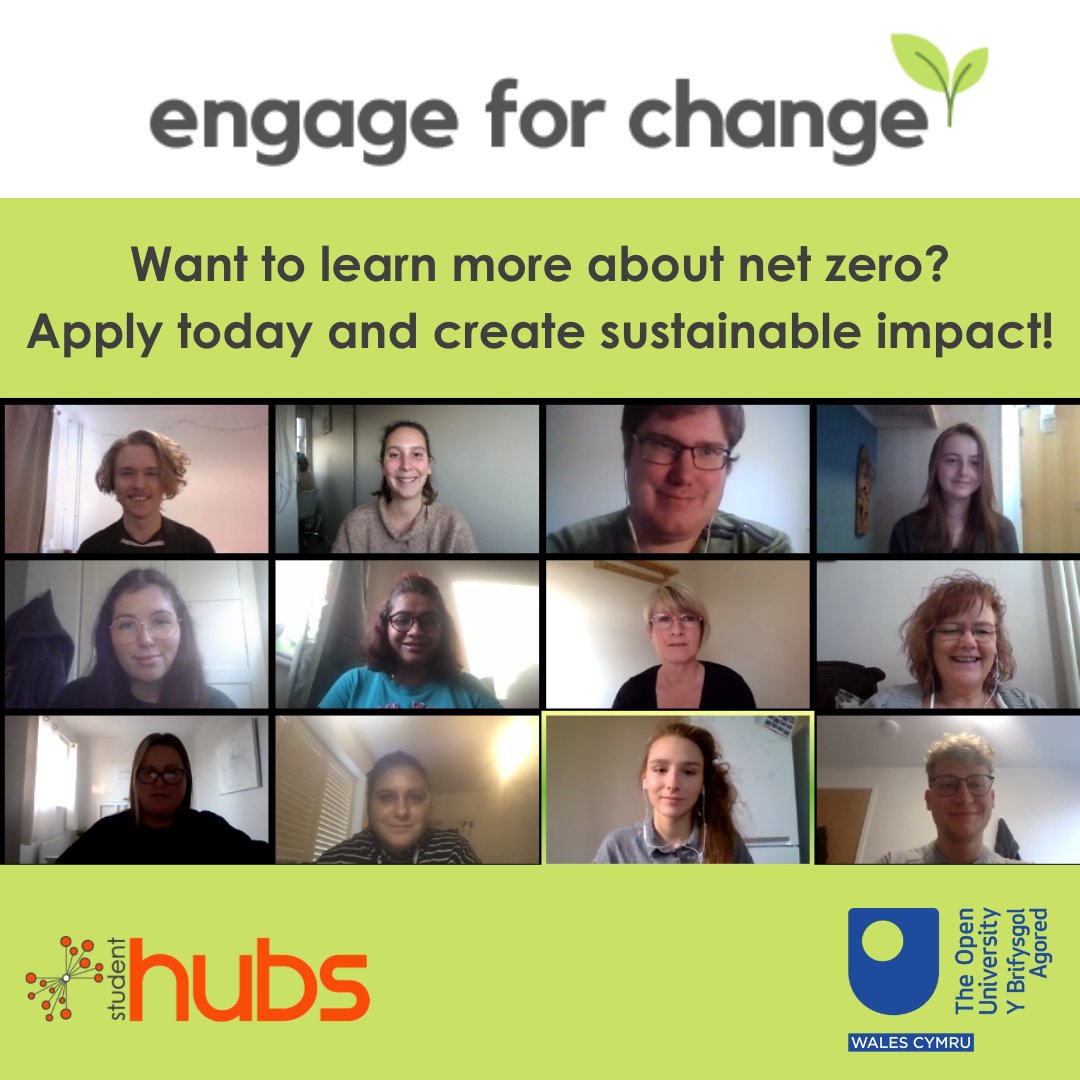 NEW Opportunity 'Engage to Change'

OU students will engage in a six week training programme, while participating in projects focused on meeting the university's net zero and carbon positive sustainability goals.

Apply here. bit.ly/3xmuphK