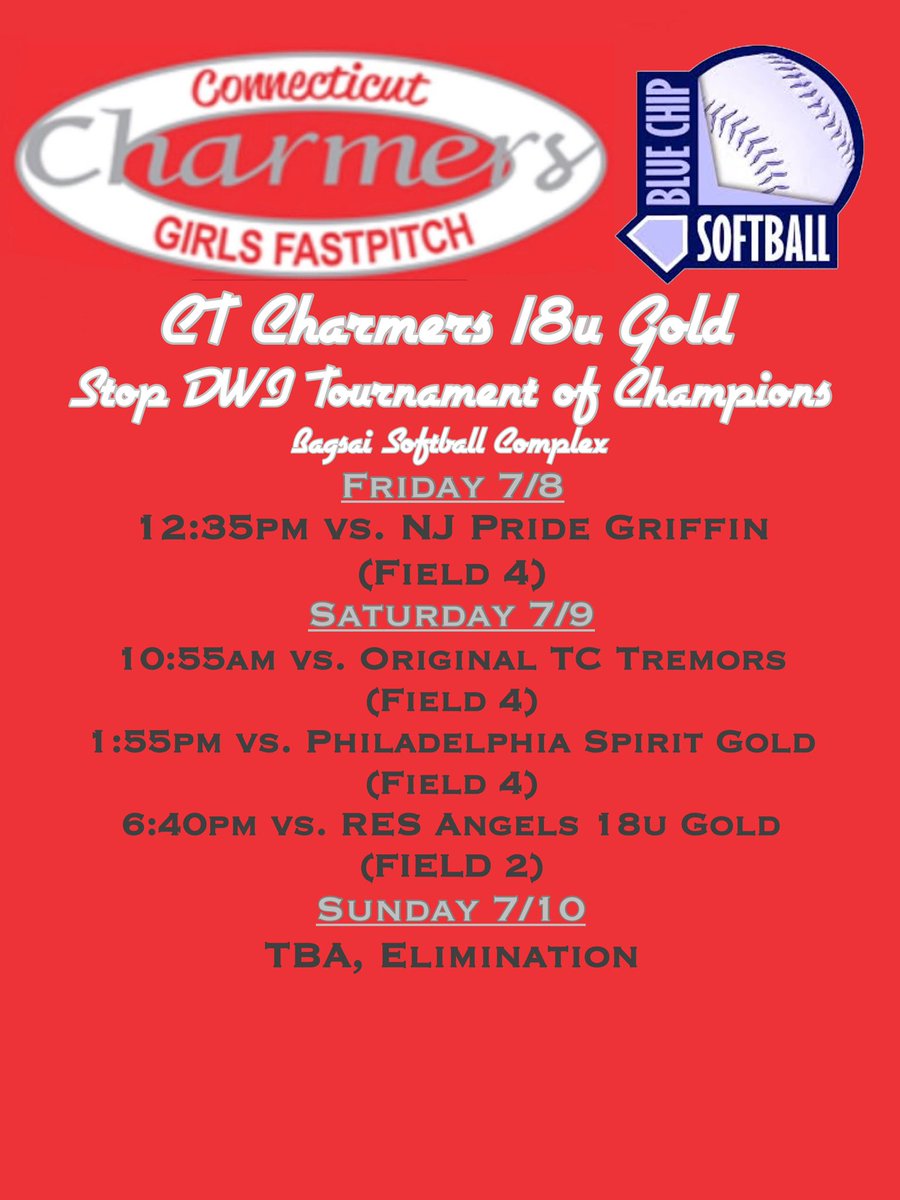 CharmerSoftball's tweet photo. Here are our schedules for the upcoming week in Atlanta Georgia (16u National) and Binghamton New York (18u Gold)! https://t.co/Ct4szwCLGy