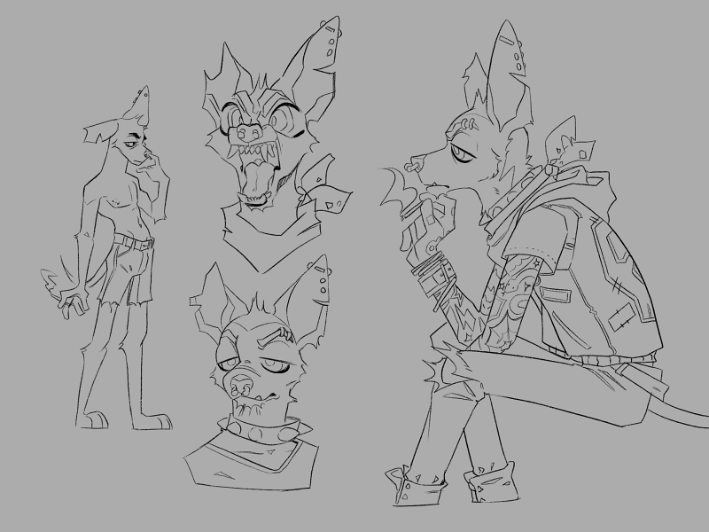 Class was being slow today so I lined him. I can imagine him being a long-haired chihuahua but he shaves 
