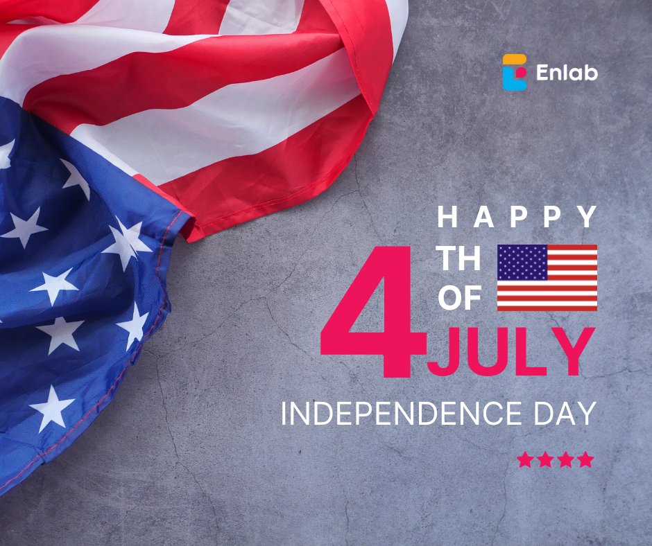 EnlabSoftware's tweet image. On this day, as we honor our dear American clients and partners, we wish Happy Independence Day to you and your family.

Have a wonderful new week and Happy Fourth of July!

#Enlab #Enlabsoftware
#happyfourthofJuly #HappyIndependenceDay
#softwaredevelopmentcompany