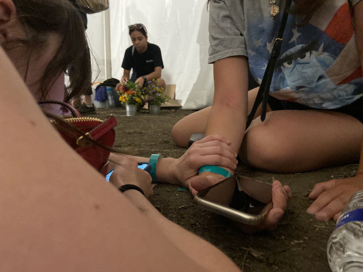 This is our reality.
Laying in the dirt in a tent.
We made a fort around us with catering equipment.
Everyone is crying or screaming. 
#July4Philly