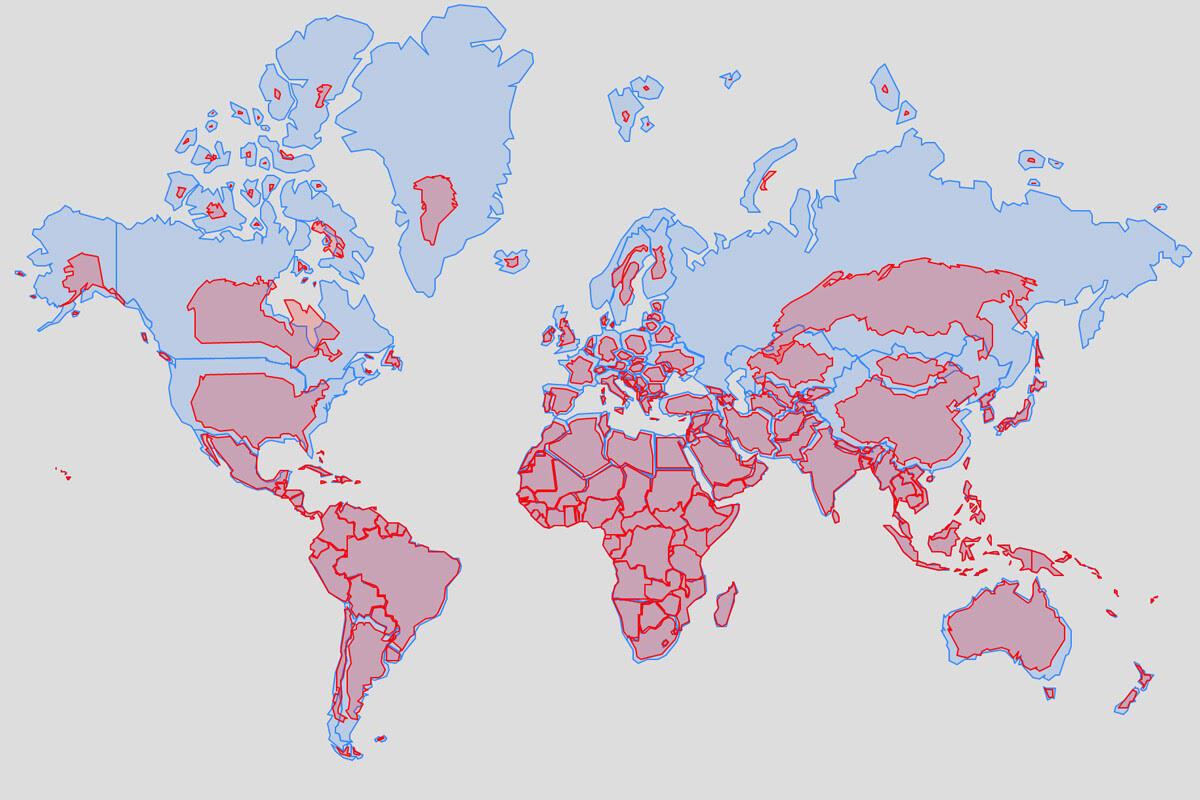 TheBigDataStats's tweet image. Real Country Sizes Shown on Mercator Projection redd.it/vrmd3i bit.ly/3ygl3Vb