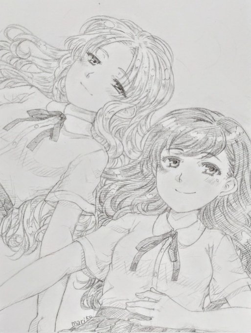 #アナログ #イラスト #落書き #女の子 #制服 