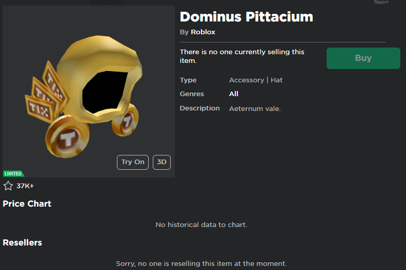 Roblox Trading News on X: New Limited, Dominus Pittacium Link:    / X