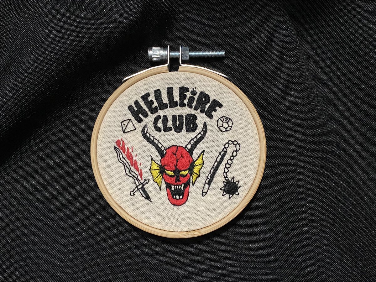 yummytree_'s tweet photo. never change.

finished @Stranger_Things and want to join the Hellfire Club.

3” hand embroidered Hellfire Club cutie available. https://t.co/G46ujMpS3q