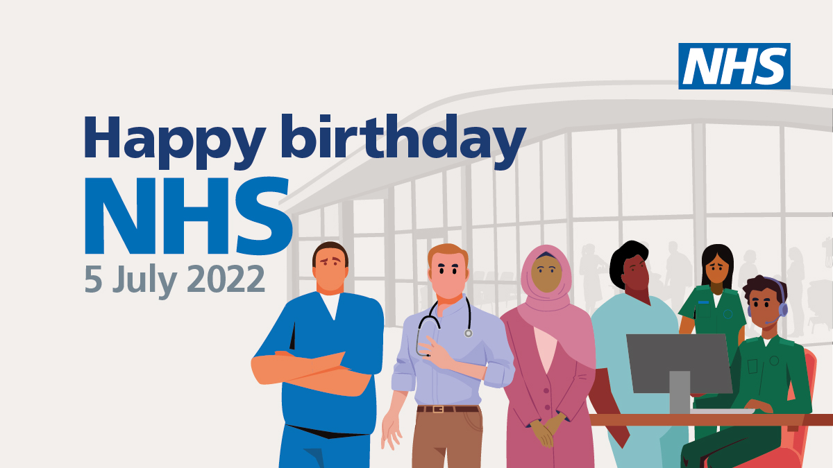 National School of Healthcare Science (@nshcs) on Twitter photo Today the NHS turns 74! 🥳
We'd like to say a big thank you to all the NHS staff👏
#NHSBirthday #ThankYouNHS Today the NHS turns 74! 🥳
We'd like to say a big thank you to all the NHS staff👏
#NHSBirthday #ThankYouNHS